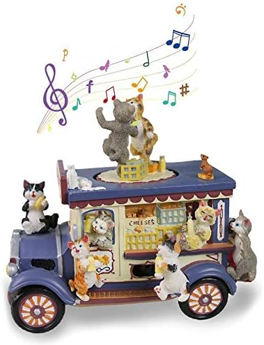 N/A Cartoon Cartoon Music Box שרף חתול רוקד סיבוב קופסת מוזיקה שנה חדשה יום הולדת לחג המולד מתנה קופסת מוזיקה קופסת קופסה