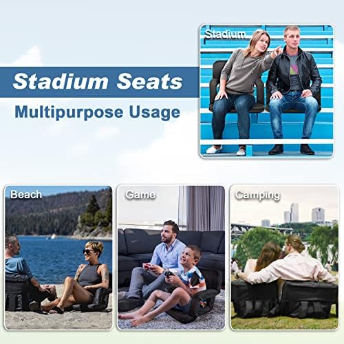 מושבי אצטדיון מתקפלים של אבוקהום-כסאות מושבי מושבים רחבים 21/25 אינץ ' עם תמיכה לאחור ומשענת יד וכרית מרופדת לקמפינג
