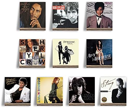 אילאפה עץ ויניל מקלט מדף קיר קיר, 10 חבילות - מחזיק אלבום תקליט לבן עם מזג אוויר תצוגה LP שלך