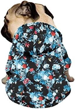 קפוצ'ון רוכסן רוכסן של Howilath Dog - פרחי תרנגולת בגדי ברדס לבוש בגדים לבגדי סווטשירט סווטשירט בגדים לחיות מחמד - M