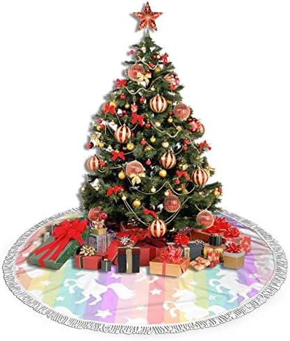 חצאית עץ חג המולד של קשת לחיון קשת בעלי חיים, מחצלת חצאית עץ חג המולד עם ציצית לעיצוב מסיבות חתונה לחג 48