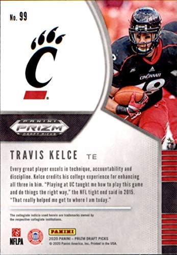 2020 Panini Prizm Draft 99 Travis Kelce Cincinnati Bearcats כרטיס מסחר בכדורגל