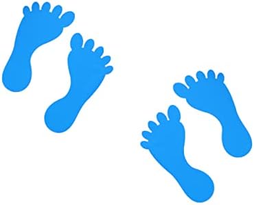 Mobestech 20 זוגות מדבקות כחולות מדבקות רצפה לילדים מדבקות רצפת אמבטיה מדבקות טביעת רגל טביעת רגל מבטאים מדבקות אמבטיה אביזרי