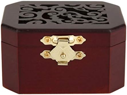 Lhllhl קופסת מוסיקה קלאסית מעץ מגולפת שעון מגולף פיתולים מתומנים ביד, מתנת קופסת וינטג 'מעודנת מתנה