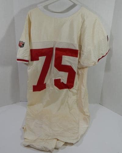 1995 סן פרנסיסקו 49ers פרנק פולק 75 משחק הונפק ג'רזי לבן 52 DP34388 - משחק NFL לא חתום משומש