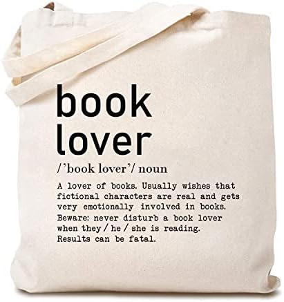 TSIIUO לנשים חובב ספר שם עצם בד תיק תיק תיק מצחיק ספריית מתנה לתיק בד קניות לשימוש חוזר