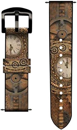 0704 שעון ציוד סטימפאנק עור & סיליקון חכם שעון להקת רצועת עבור גרמין ויואקטיבי 4 גודל