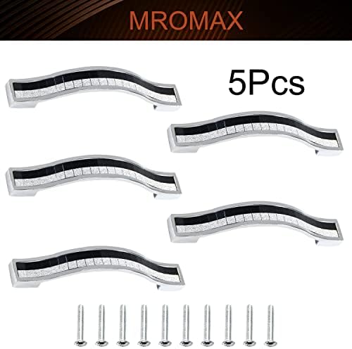 MROMAX 5PCs ידית משיכה 4.33 x 0.94 מודרני סגנון חלבית סגנון מושך סגסוגת אבץ ידיות ריבוע פלסטיק 110 x 24