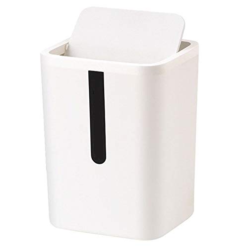 Allmro זבל קטן יכול לפח שולחן עבודה פח זבל קטן יכול לפח אשפה מפלסטיק עם כיסוי טלטול למשרד הביתי