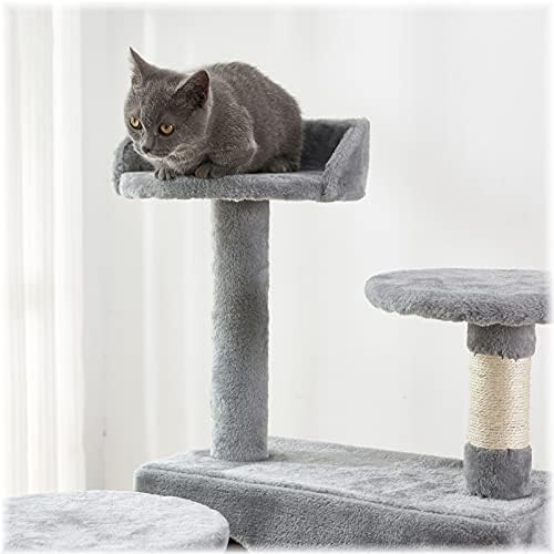 חתול מגדל, 52.76 סנטימטרים חתול עץ עם סיסל גירוד לוח, רב-רמת חתול בית דירה עם מרופד פלטפורמה, 2 יוקרה דירות, עבור