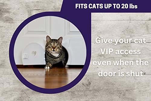 דלת החתול הפנימית של קיטי עוברת עם דלת פרטיות נעילה - תני לחתול שלך ולחוץ מדלתות סגורות, תפס שער הוכחת חיות מחמד מאובטח - לחתולים