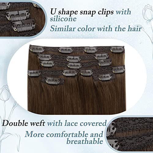 לקנות יחד לחסוך יותר מסילה חום קליפ בתוספות שיער אמיתי שיער טבעי קליפ בתוספות 4 בינוני חום 14 אינץ 105 גרם