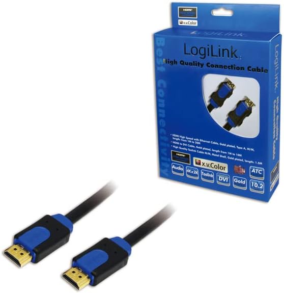 Logilink 15M תקע HDMI לכבל תקע HDMI - שחור