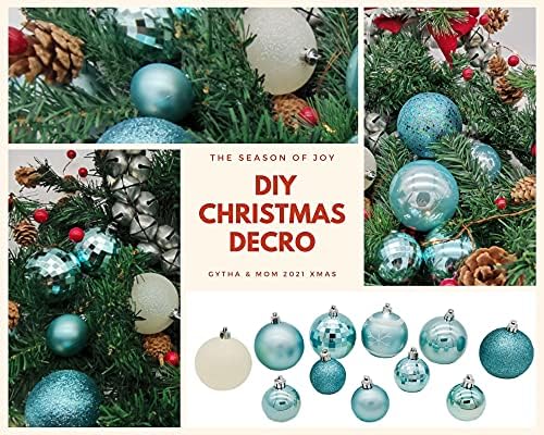 GYTHA & MOM: 86 CT BADGE BALL STRAPTER BALL עם צבעים רב עבור סט דקורטיבי עונתי עם חבילת מתנה לשימוש חוזר לקישוט עץ חג המולד