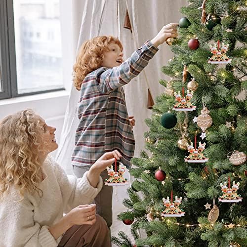 משפחת איילים מותאמת אישית, קישוט עץ חג המולד 2022 עץ חג המולד משפחתי איילים איילים קישוט, תליון תליה עץ חג המולד, קישוטי