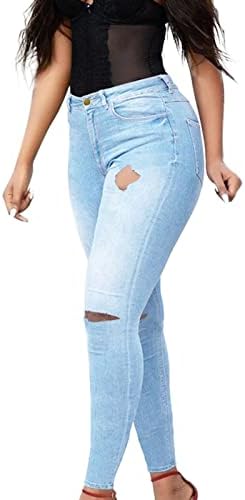 החבר של נשים ג 'ינס גובה מותן קרע התחת הרמת ג' ינס מכנסיים נהרס במצוקה רזה רזה מתאים ז ' אן