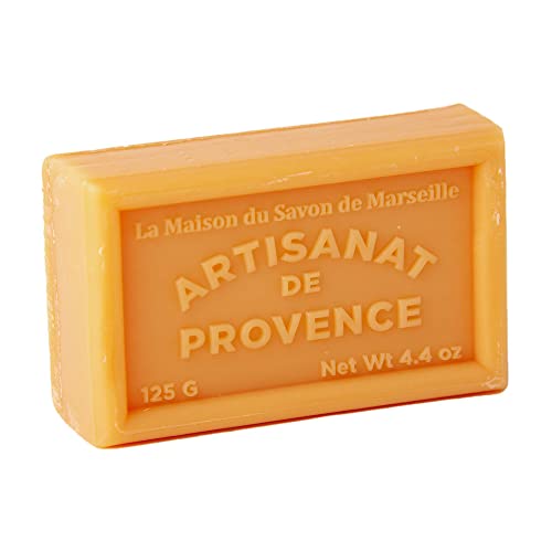 מייסון דו סבון דה מרסיי - סבון צרפתי עשוי חמאת שיאה אורגנית - ניחוח ג ' ינג ' ר טוניק-בר 125 גרם