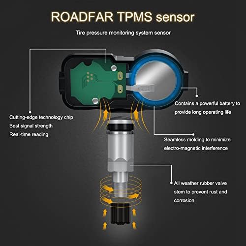 Roadfar 315MHz מתוכנת חיישן ניטור לחץ על לחץ על צמיגים חיישן TPM