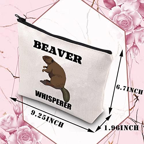 BDPWSS Beaver תיק איפור ביבר מאהב מאהב מתנה בונה לוחש רוכסן כיס רוכסן חיות בר חובב בעלי חיים מתנה בונה מתנה