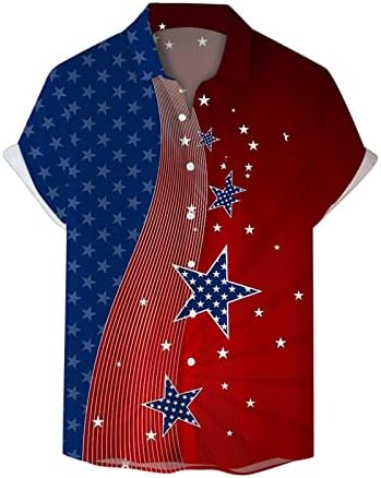 אמריקאי דגל חולצות לגברים כפתור עד, פטריוטית חולצות לגברים-4 ביולי קצר שרוול אמריקאי דגל חג חולצה