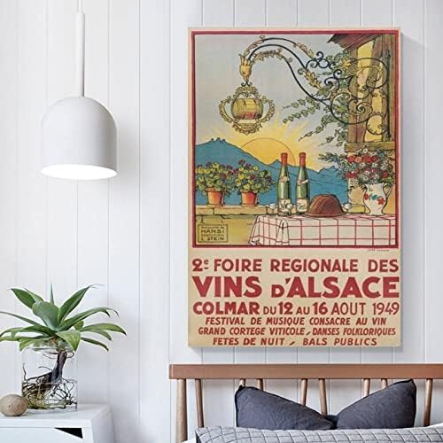 1949 אלזס פסטיבל יין צרפתי וינטג 'פוסטר קיר קישוט קיר קיר ציורי אמנות קנב קיר תפאורה ביתית תפאורה ביתית תפאורה
