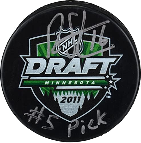 ראיין סטרום ניו יורק ריינג'רס חתימה משנת 2011 Traft Logo Hockey Puck עם כתובת 5 Pick - Pucks NHL עם חתימה