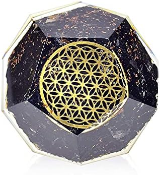 גבישי קסם אורגוניט הגנה על אנרגיה אלקטרונית Dodecahedron Crystal Gergone Generator פרח חיים ריפוי גביש צ'אקרה