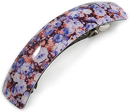 Avalaya Romantic Floral Floral Acrylic Barrette/Clip Clip בסגול/חום - 90 ממ