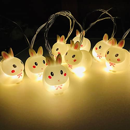 עצי חג המולד של זכוכית ברורה שמדליקים אורות המונעים על סוללות LED ארנבות 20 אורות מיתרים חג הפסח