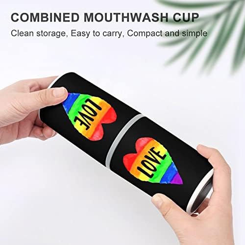 Nudquio Love LGBT גאווה גאווה לב משחת שיניים מחזיק זוג אחד כוסות צחצוח מגנטיות מארגן אביזרי אמבטיה רכוב קיר