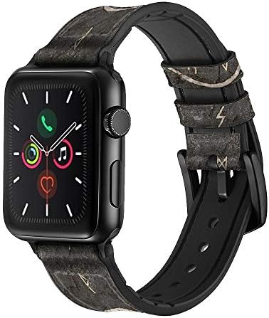 CA0714 נורזי סמל ויקינג עתיק עור וסיליקון רצועת רצועת שעונים חכמה עבור Apple Watch Iwatch Size 38 ממ/40 ממ/41 ממ