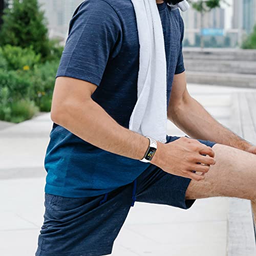 להקות ספורט 3 יחידות תואמות מטען Fitbit 5 אביזר שעון חכם, חור אוויר נושם נושם סיליקון שעון רצועות רצועות כף יד צמיד