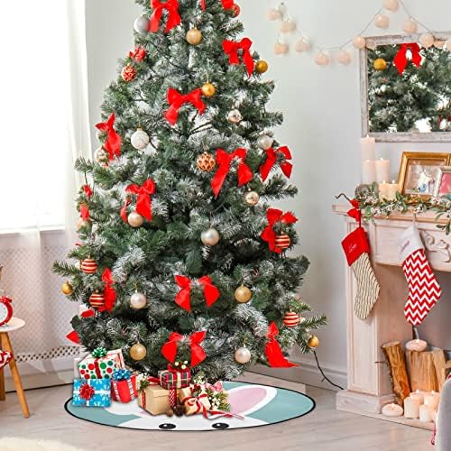 visesunny Buny Faunny מחצלת עץ חג המולד חמוד עץ עץ מחצלת מגן רצפה סופג עץ עץ מעמד מחצלת מגש לחג ההודיה עונתי ליל