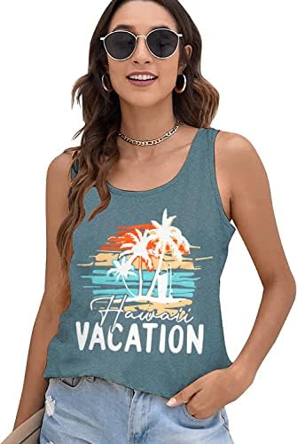 גופיות חוף לנשים קיץ טיז גרפי מצחיק חולצות נופש בהוואי הדפס מכתב הדפס