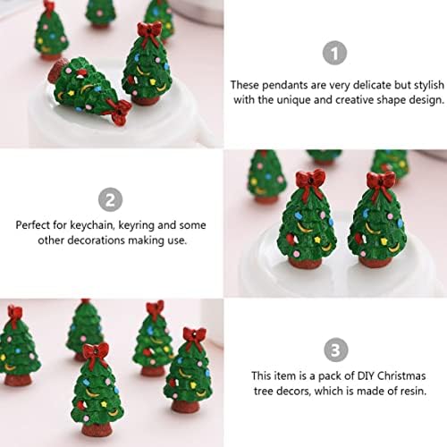 Pretyzoom 15 PCS עצים מסוגננים מיני מחזיק מפתחות לחג המולד יוצר אספקה ​​ללא נוף בית מתנות מתנות פלטוני פלטונים אביזרים עיצוב
