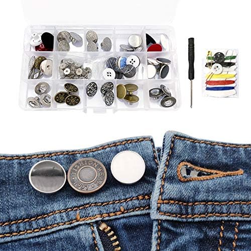 כפתורי ג'ינס החלפת 20 ממ ו -17 ממ, כפתורי מתכת עם מסמרות וערכת החלפת כפתורי בסיס מתכת