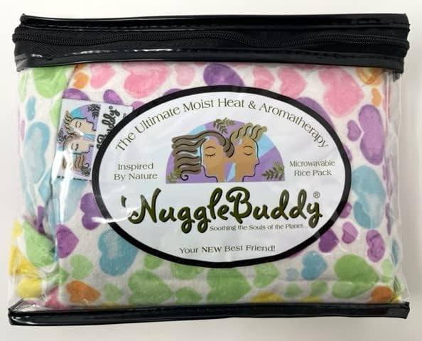 'NuglateBuddy חדש! חבילת אורז אורגנית אורגנית חום לחות במיקרוגל. יקירי קשת לבבות פלנל. .