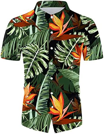 BMISEGM Mens Mens חליפות דק -כושר גברים קיץ אופנה פנאי הוואי חוף הים החוף דיגיטלי דפוס תלת מימד שרוולים קצרים