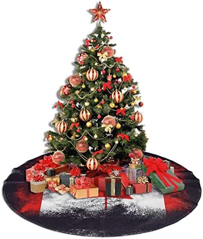 חצאית עץ חג המולד דגל קנדי ​​חצאית עץ קטיפה חג המולד 48 אינץ 'תחרה לקישוט חג המולד