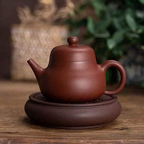 מחזיק קומקום לוטוס בעבודת יד, Zisha Ceramic Taepot Mat כלי תה קונג פו טקס תה אביזרים, דיאקטור מגש תה סגול