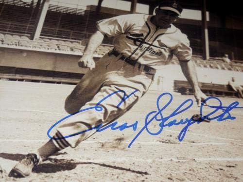 Enos Slaughted חתימה 8x10 צילום - סנט לואיס קרדינלס! - תמונות MLB עם חתימה