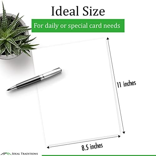 Cardstock לבן 8.5x11 80 קילוגרם כיסוי 50 סדינים מלאי כרטיסי משקל כבד - מסורות אידיאליות