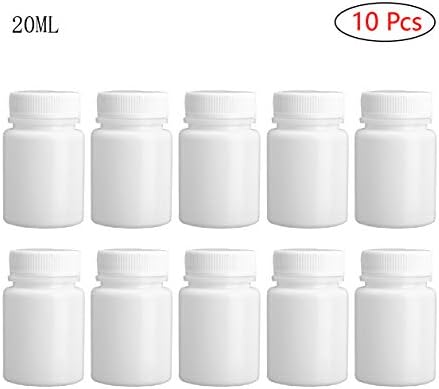 זלדיטה 10 יחידות פלסטיק רפואה בקבוקים כימיים מוצק אבקת כמוסה מקרה גלולת לוח מחזיק איפור מדגם בקבוק אחסון מיכל לבן 20 מיליליטר
