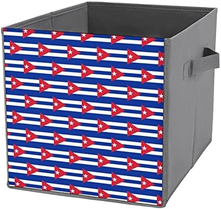 דגל של קובה לאחסון בד מתקפל בארגן קובס קופסאות קופסאות מתקפלות עם ידיות