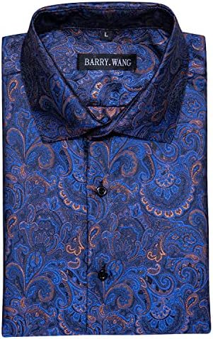 חולצת גברים של בארי. וואנג, כפתור חידוש למטה חולצות שמלת חוף פרח לגברים סגנון מזדמן שרוול קצר
