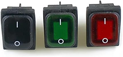 TPUOTI KCD4 שחור אדום ירוק נדנדה אטום למים מתג מתח מתג 2 מיקום על 4 סיכות עם אור 16A 250VAC/20A 125VAC
