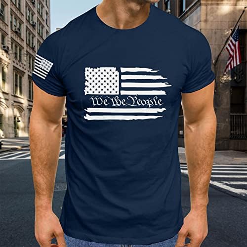 חבילה של חולצות גברים של יום עצמאות דגל הדפסת אביב / קיץ פנאי ספורט נוח לנשימה חולצה