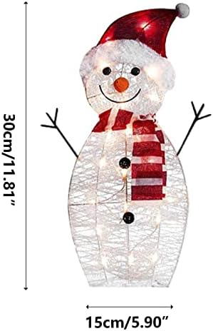 3 חלקים 2022 תאורת חג המולד איש שלג חוץ חיצוני קישוט 20 אורות מואר לפני איש שלג עם תאורת סוללה מלאכותית קישוט