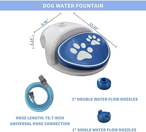 אברבריט חיצוני כלב מים מזרקת צעד על מתקן מים גן כלב קירור כלי עם 2 חרירים, תמיד טרי מים, יציב וקל לשימוש