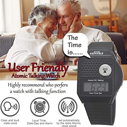 אנגלית אטומי מדבר שעון קל לשימוש עבור קשישים עיוור גברים נשים רם מדבר קול שעון לקויים ראייה 1026